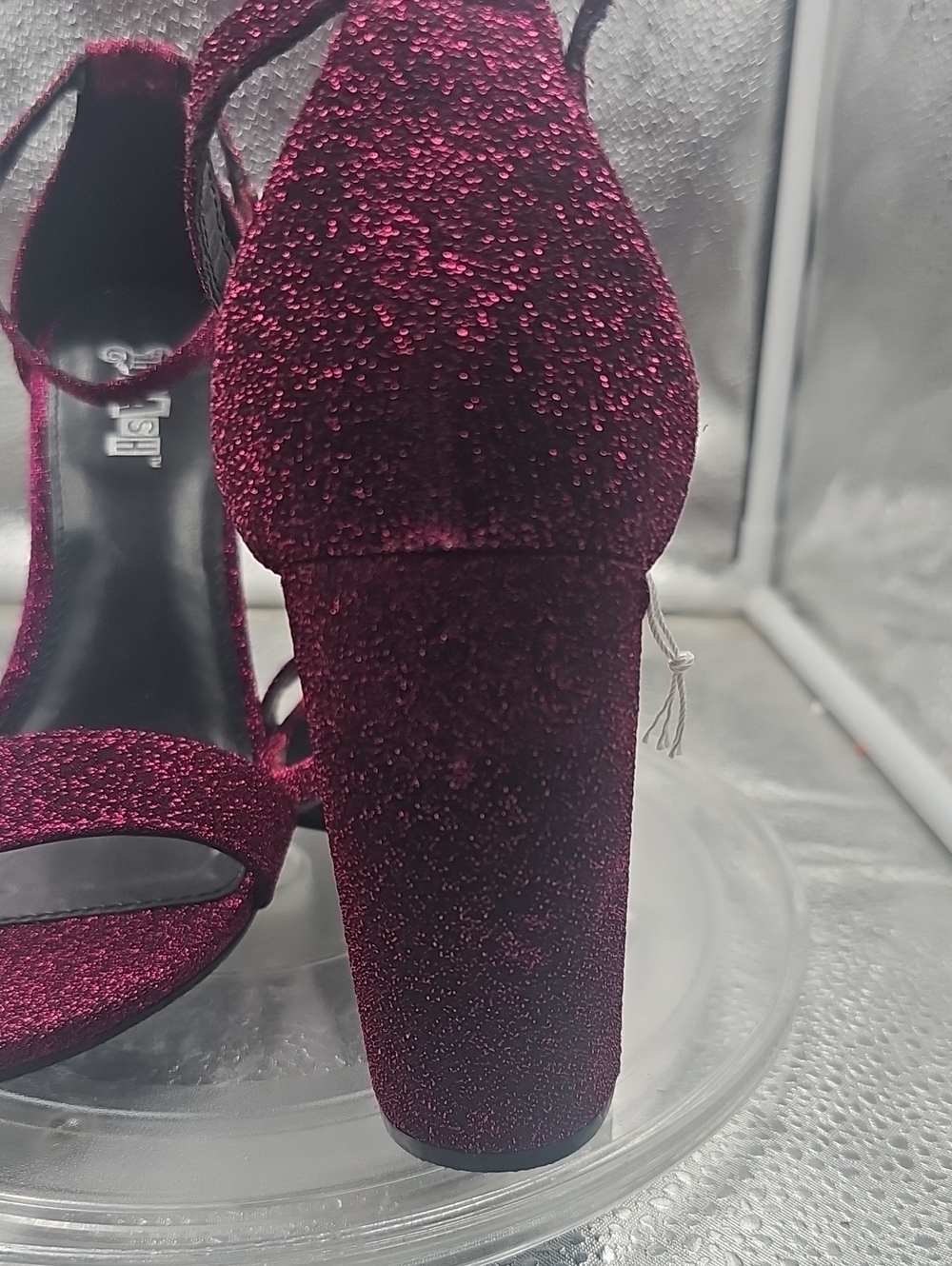 W Pink Sparkle Heels Sz8.5 - Picture 3 of 5